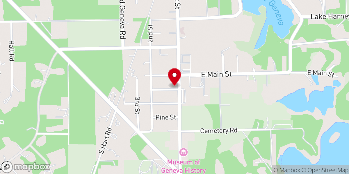 Map showing location of Geneva Methodist Church
