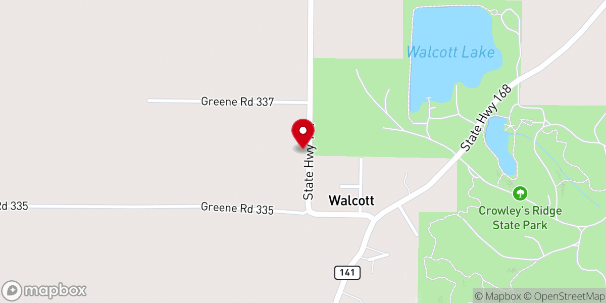 Map showing location of Walcott Church of Christ