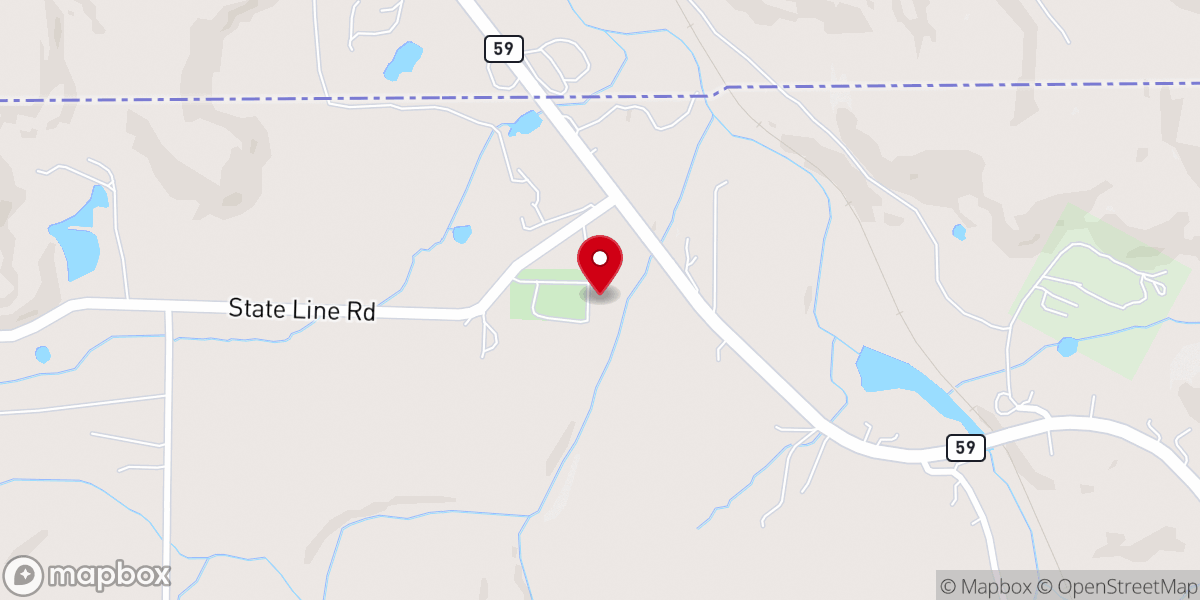 Map showing location of Butler Creek Baptist Church
