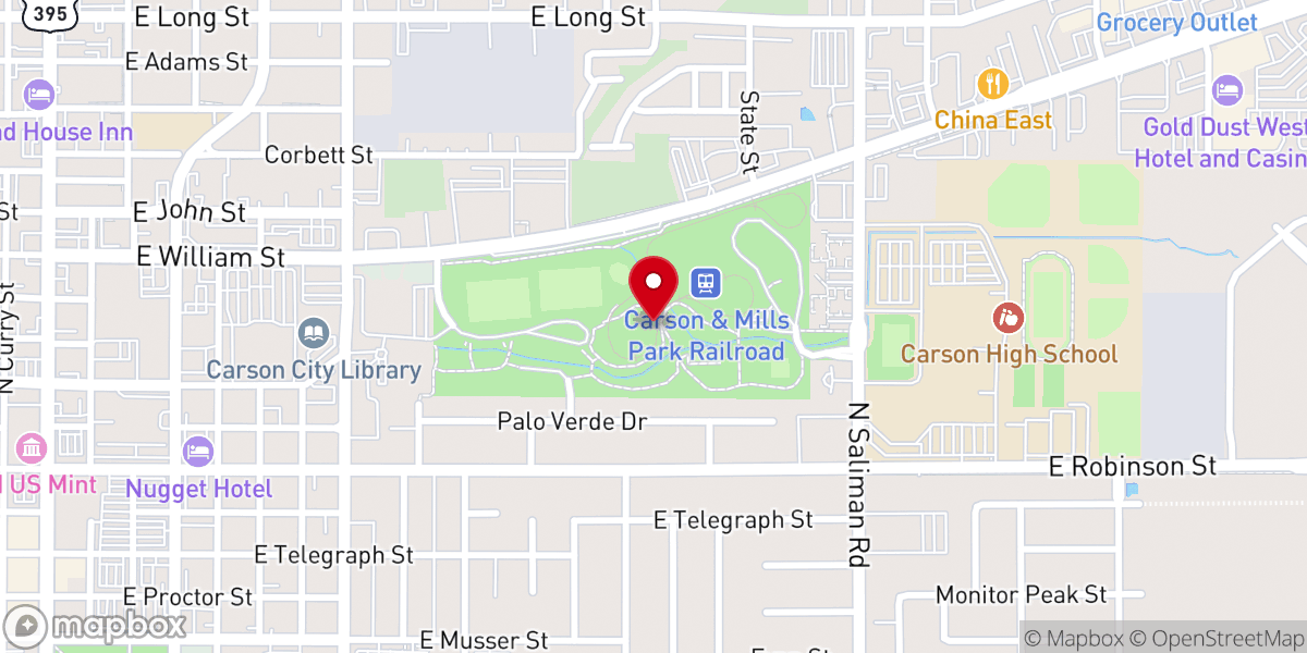 Map showing location of Nevada State Fair