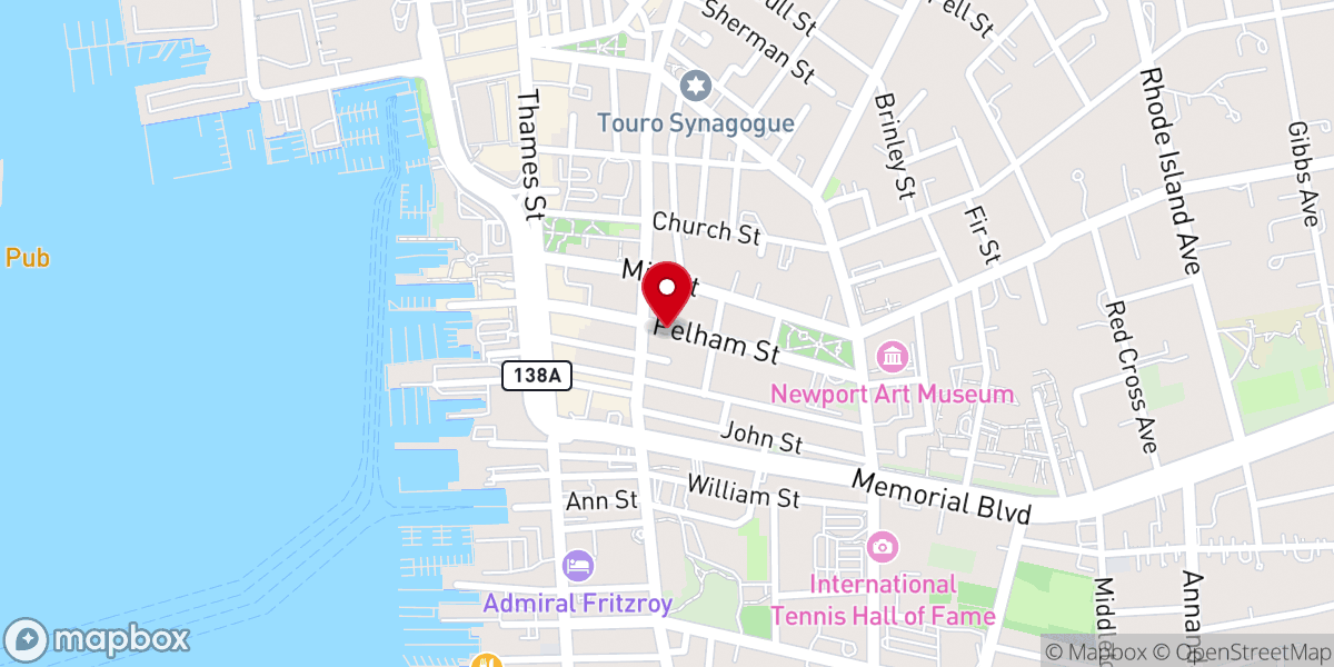 Map showing location of Newport Congregational Church