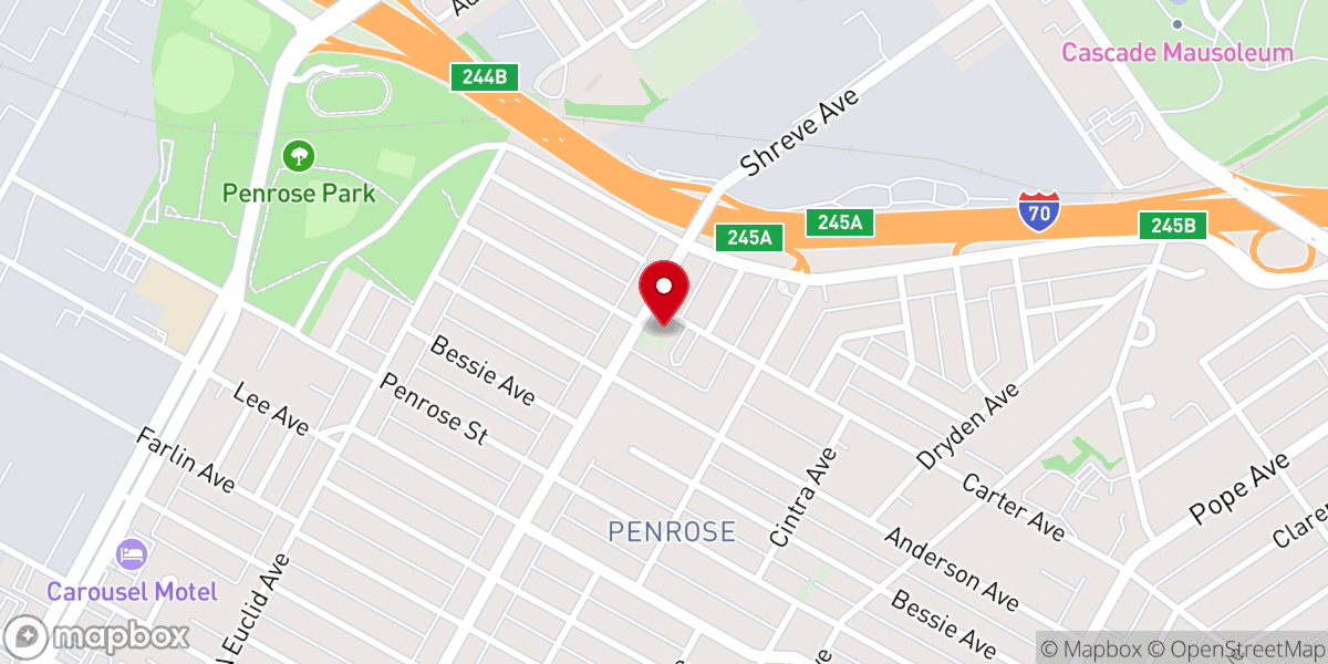 Map showing location of St. Peter Claver Parish