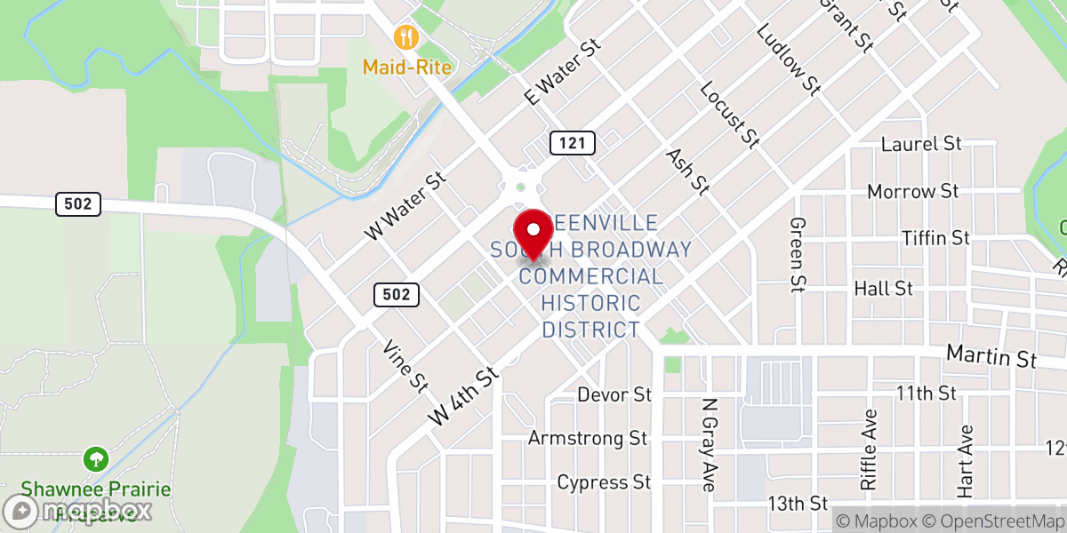 Map showing location of St Paul United Church of Christ