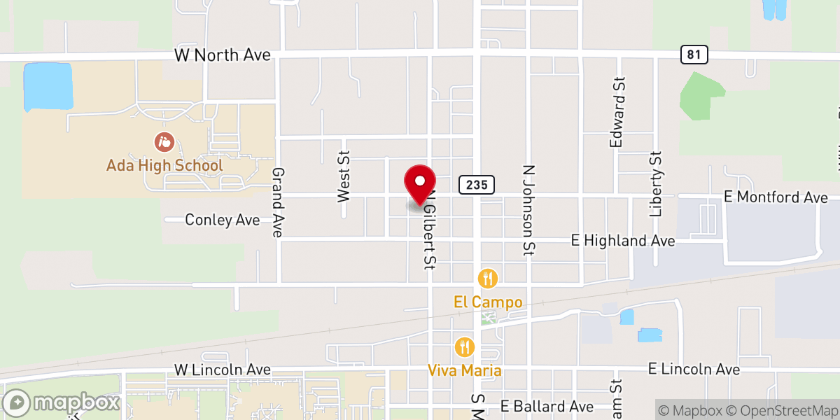 Map showing location of Grace Gospel Church