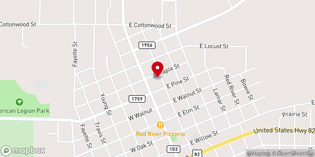 Map showing location of First Baptist Church