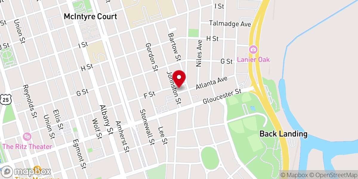 Map showing location of Church of Christ