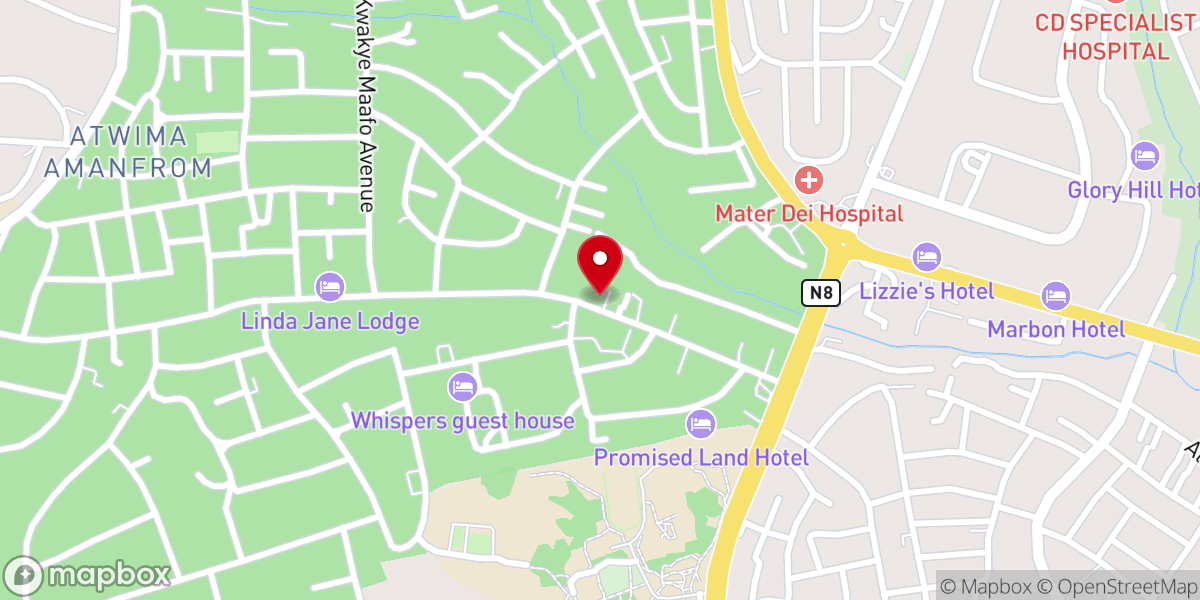 Map showing location of Royal Evangelical Church