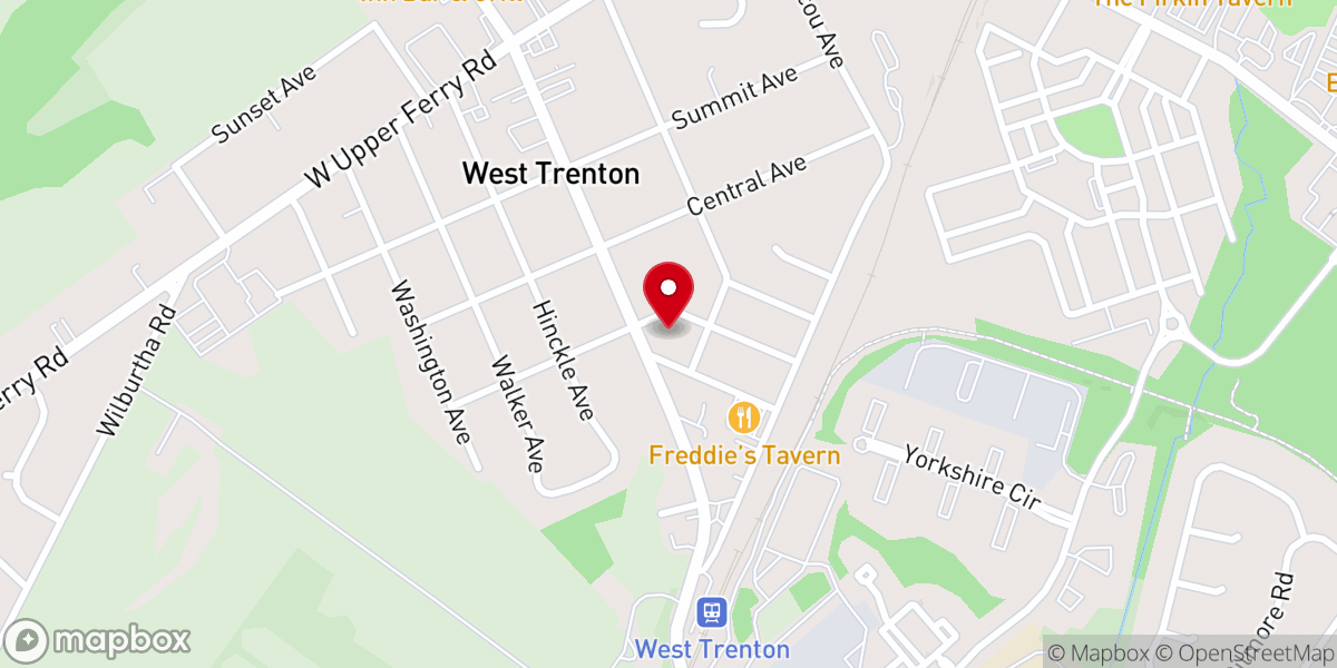 Map showing location of West Trenton Presbyterian Church