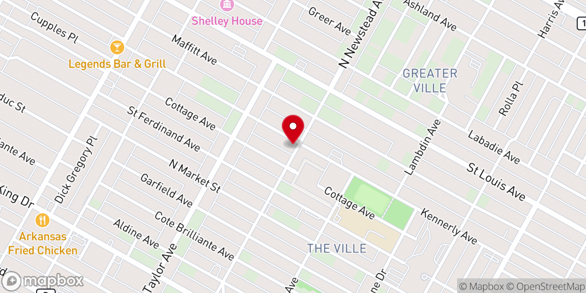 Map showing location of Samuel Brown Temple African Methodist Episcopal Zion