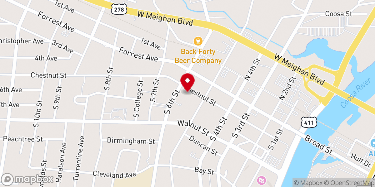 Map showing location of Cornerstone Church