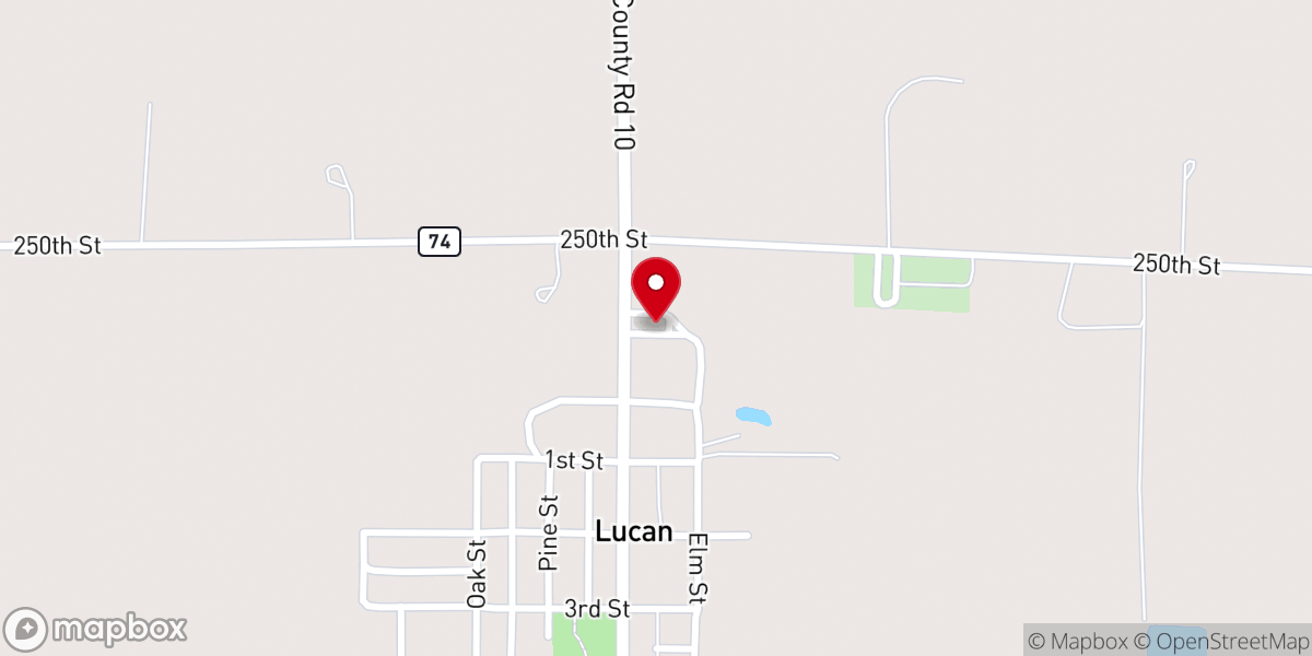 Map showing location of Lutheran Church