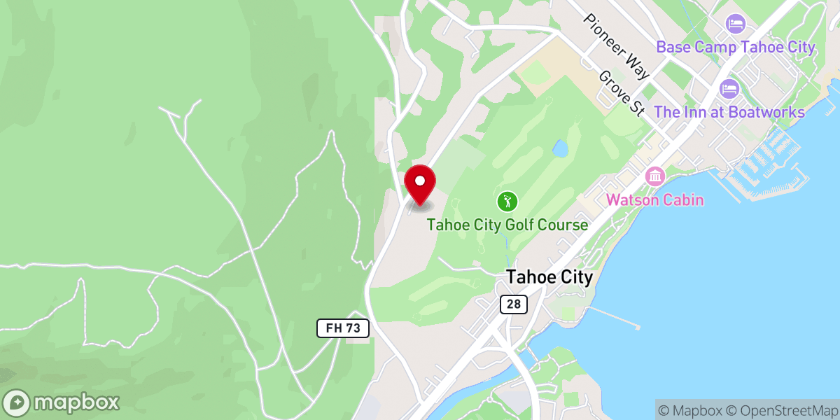 Map showing location of First Baptist Church of Tahoe City