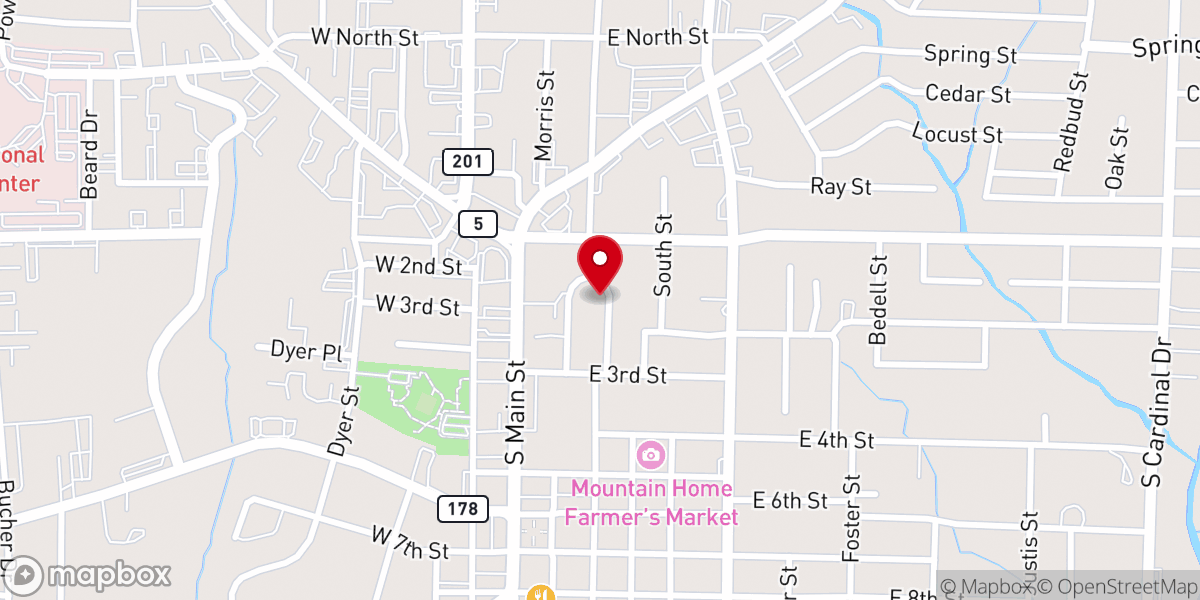 Map showing location of Christian Broadcasting Group of Mountain Home Inc