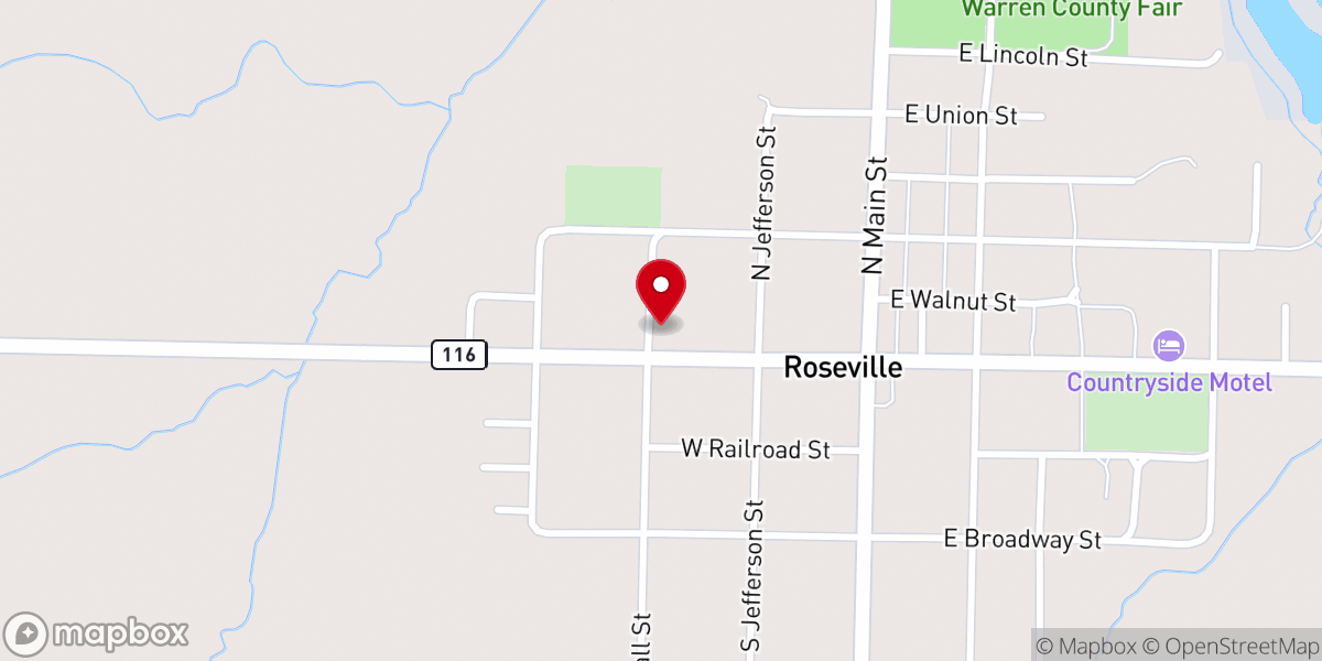 Map showing location of Roseville Community Center