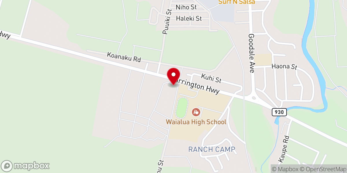 Map showing location of Waialua United Church of Christ