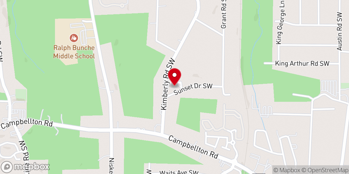 Map showing location of Ben Hill Christian Church
