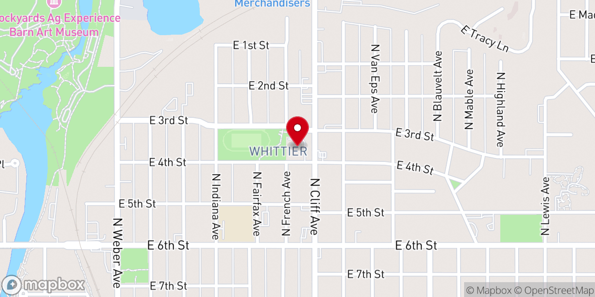 Map showing location of Faith Lutheran Church