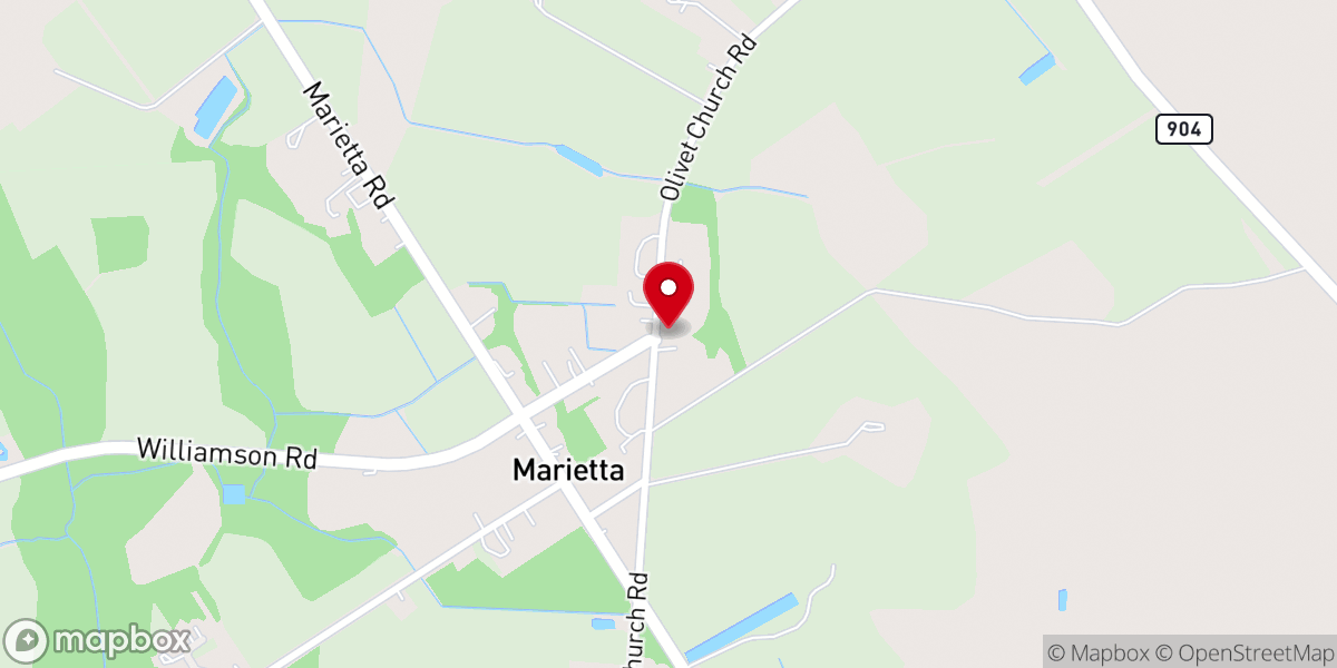 Map showing location of Olivet United Methodist Church