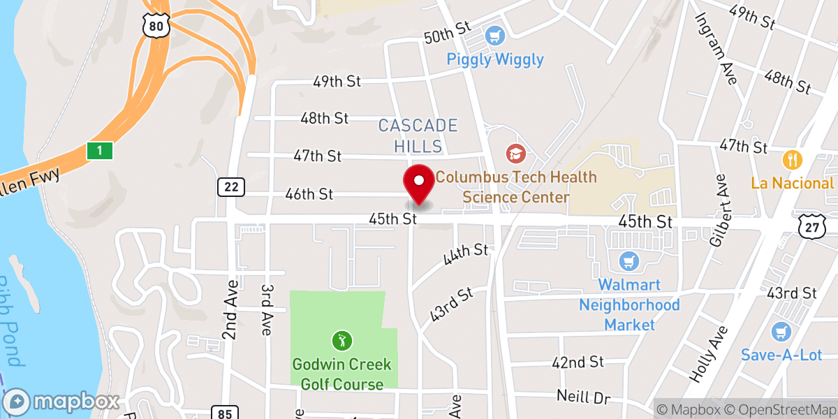 Map showing location of Bread of Life Christian Church