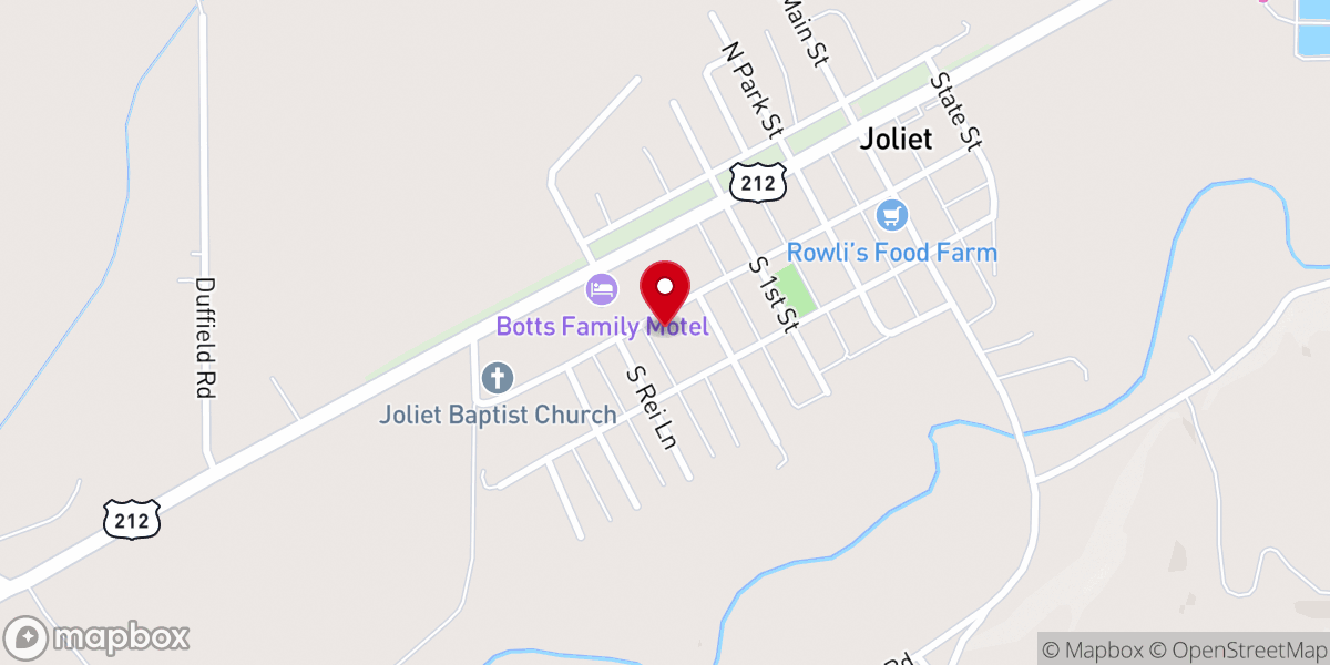 Map showing location of St. John's Catholic Church