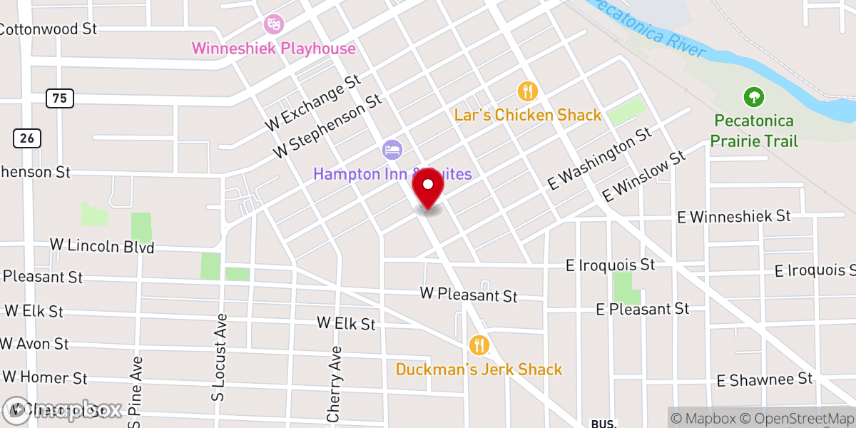 Map showing location of First Lutheran Church-ELCA