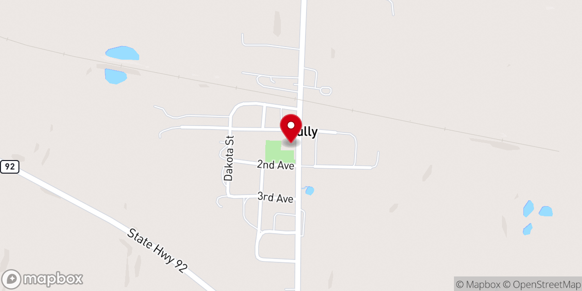 Map showing location of Gully Community Center