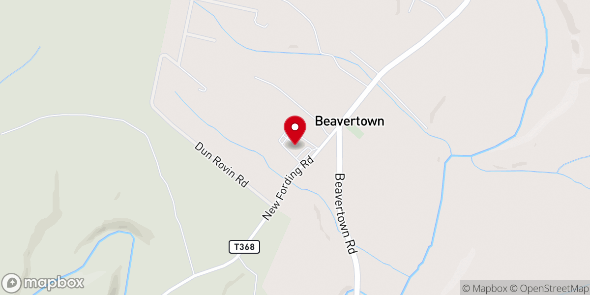 Map showing location of Beavertown Bible Church