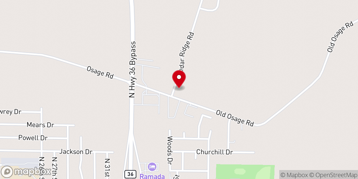 Map showing location of Cedar Ridge Church of Christ Gatesville
