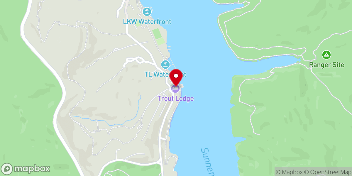 Map showing location of YMCA Trout Lodge