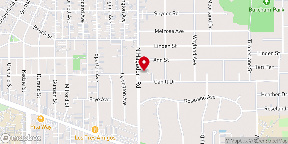 Map showing location of Church of Greater Lansing