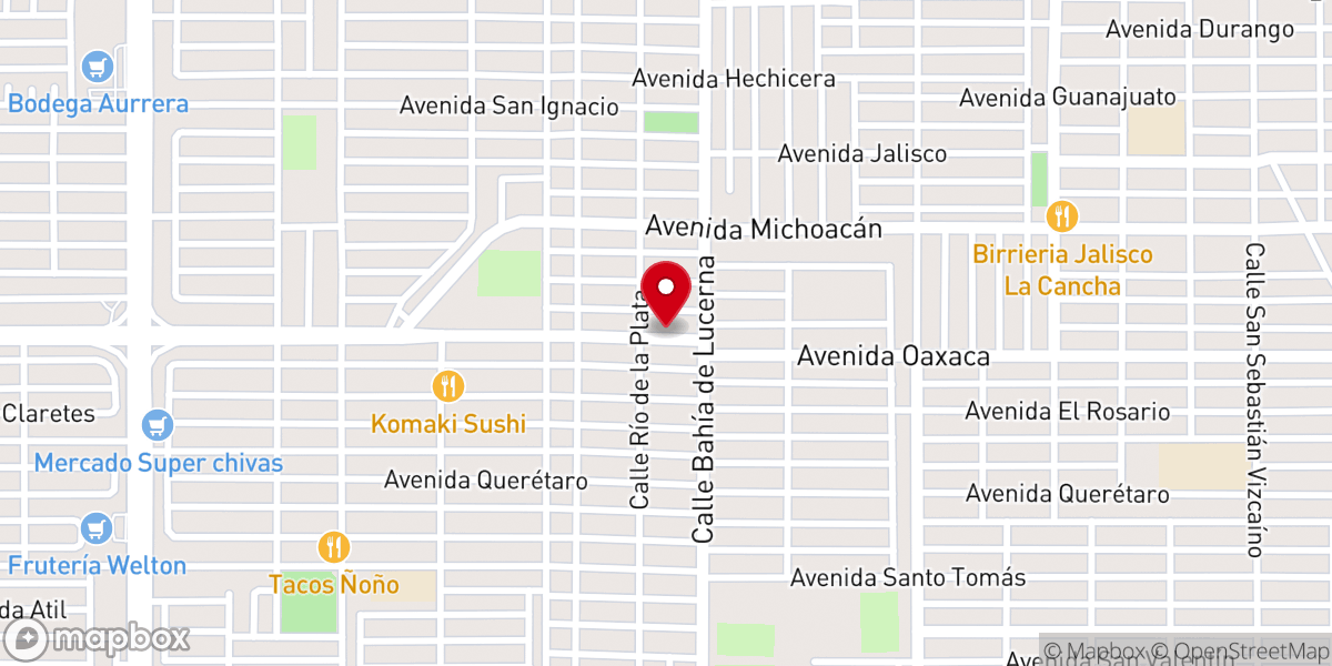 Map showing location of Parroquia de San Pedro y San Pablo