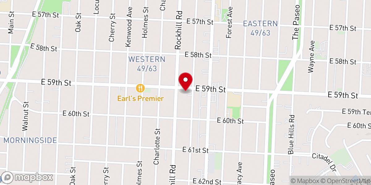 Map showing location of Olive Branch Missionary Baptist Church