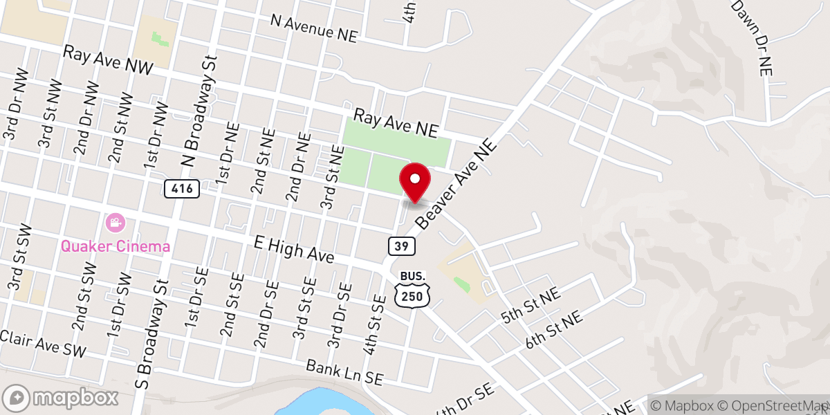 Map showing location of Otterbein United Methodist Church