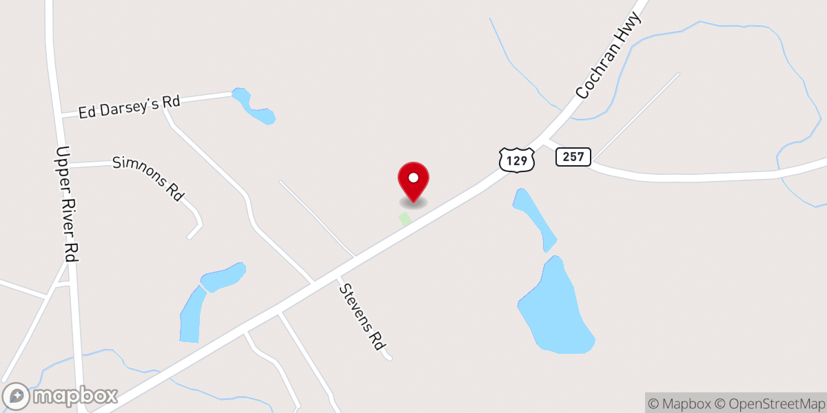 Map showing location of Bethel Baptist Church