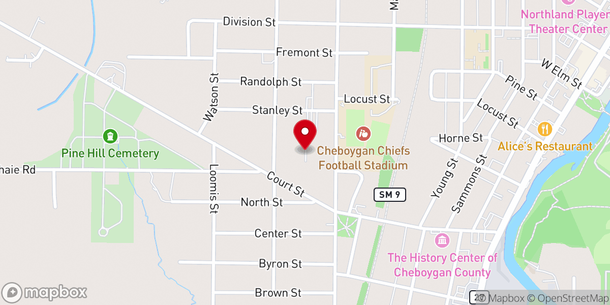 Map showing location of Grebe Village Senior Housing