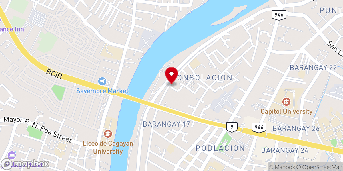 Map showing location of Nuestra Señora Virgen del Rosario Parish