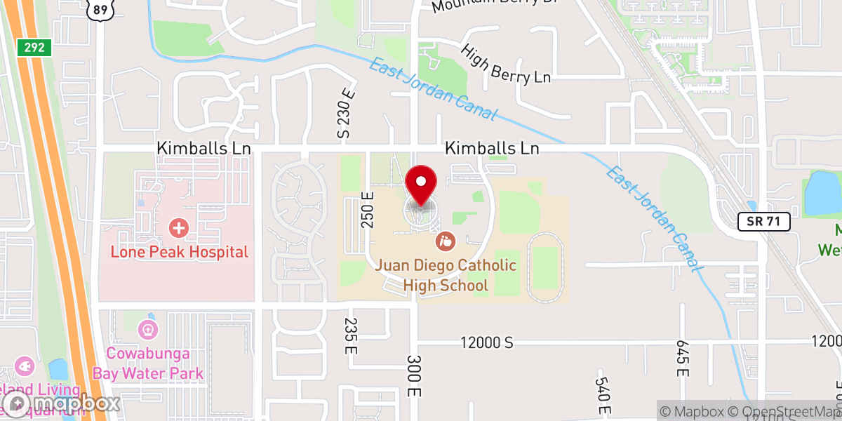 Map showing location of Skaggs Catholic Center