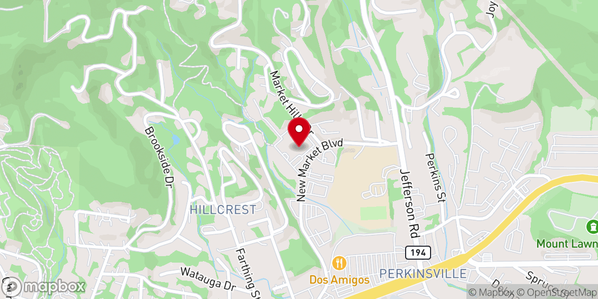 Map showing location of Boone United Methodist Church