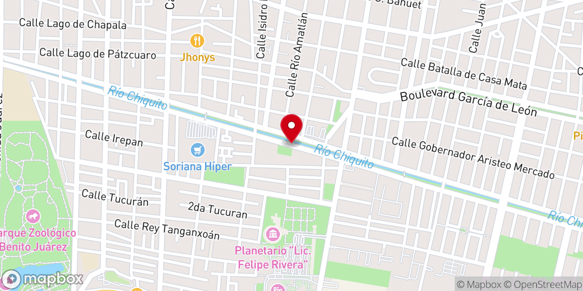 Map showing location of Casa de Oracion Comunidad Cristana