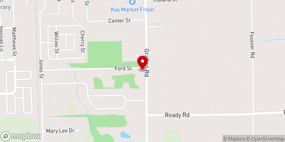 Map showing location of Carleton Assembly of God Church