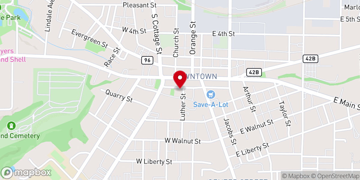 Map showing location of Substance Church