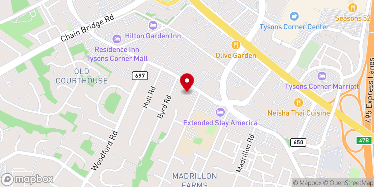 Map showing location of Reformed Theological Seminary, Washington D.C.