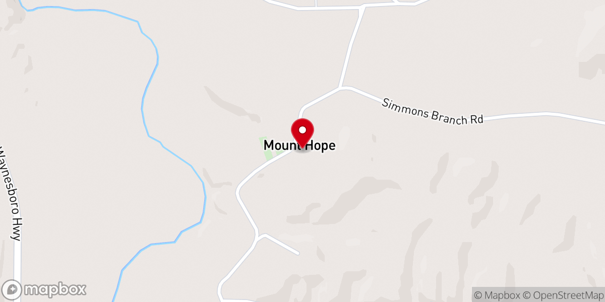 Map showing location of Mount Hope Methodist Church
