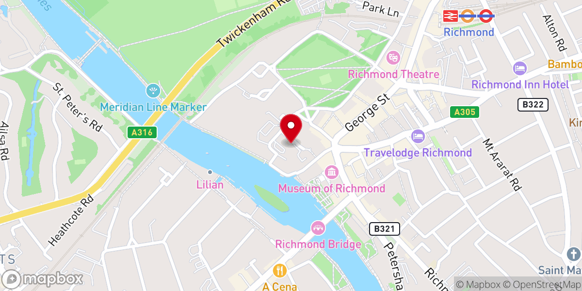 Map showing location of Richmond-upon-Thames Friends' Meeting House