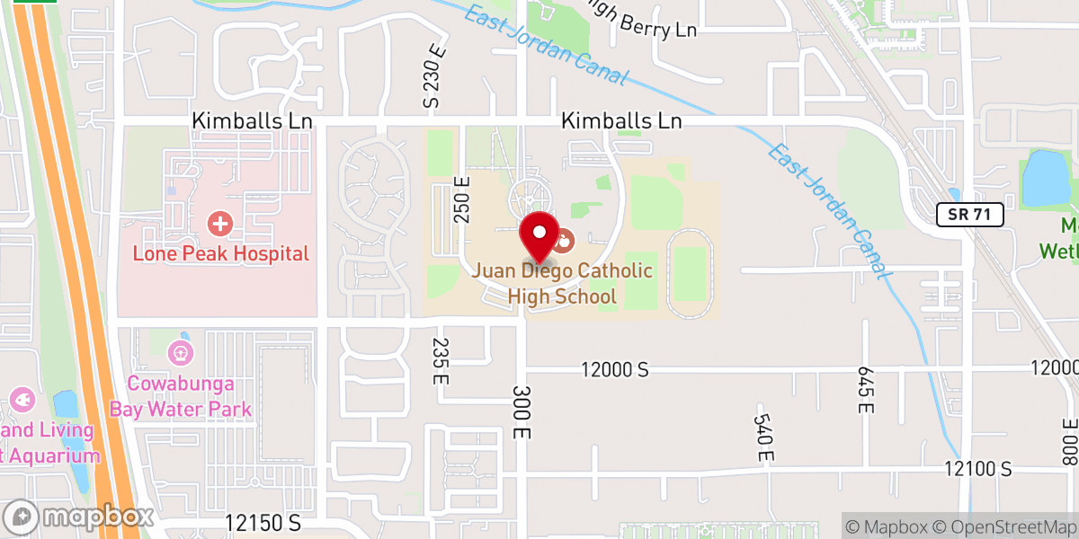 Map showing location of Juan Diego Catholic High School