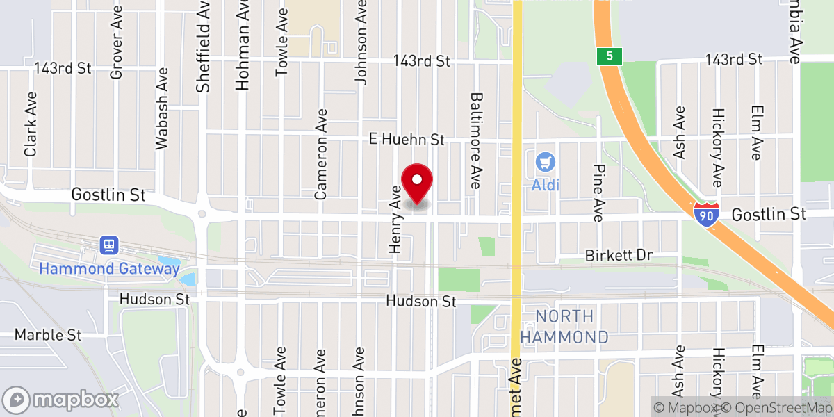 Map showing location of Northside Baptist Church