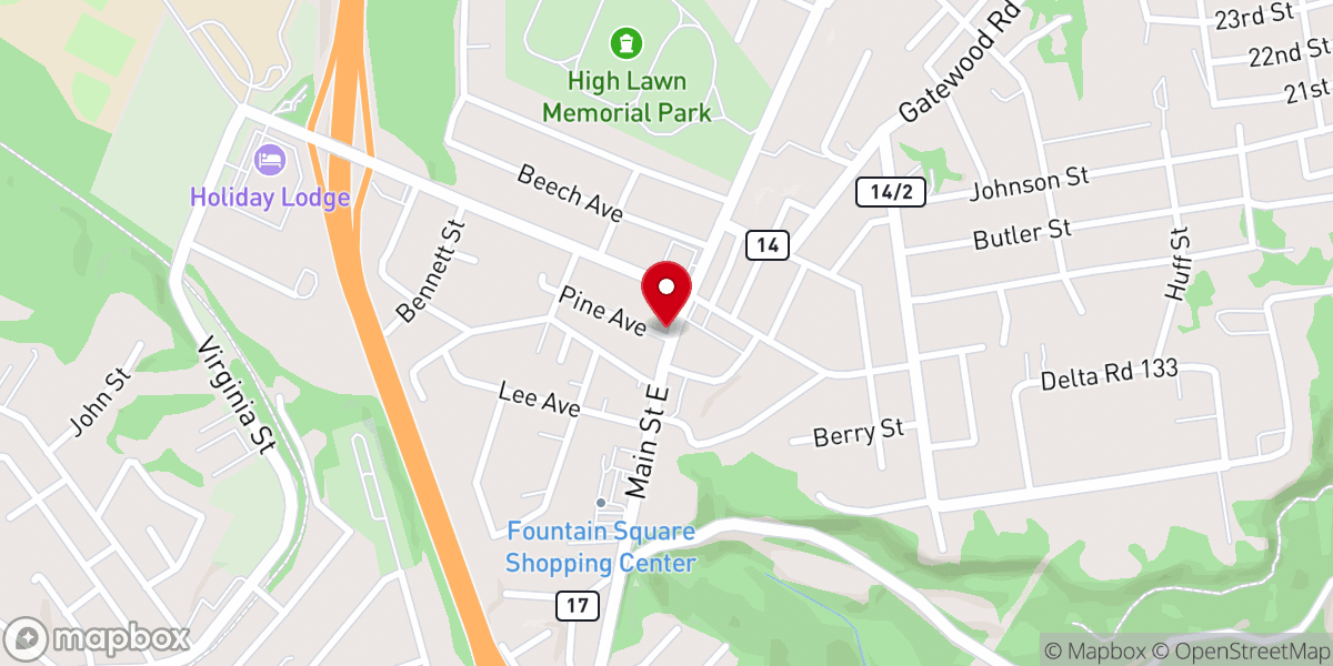 Map showing location of DTE Repair & Towing