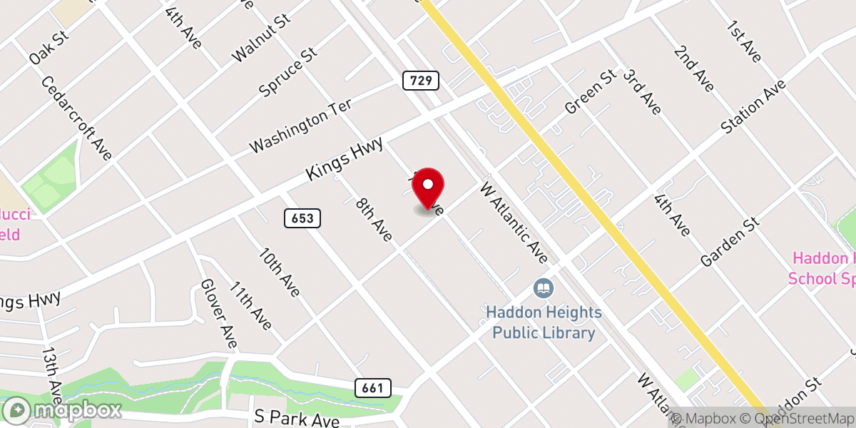 Map showing location of First Presbyterian Church
