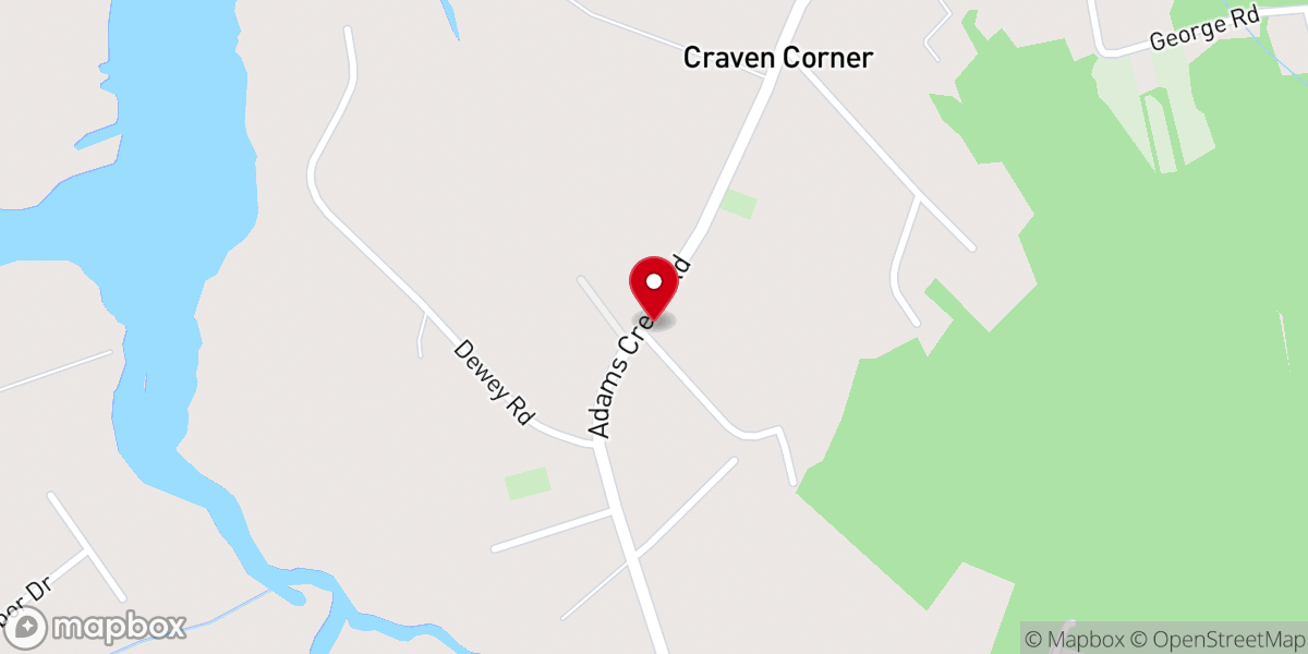 Map showing location of New Hope Baptist church
