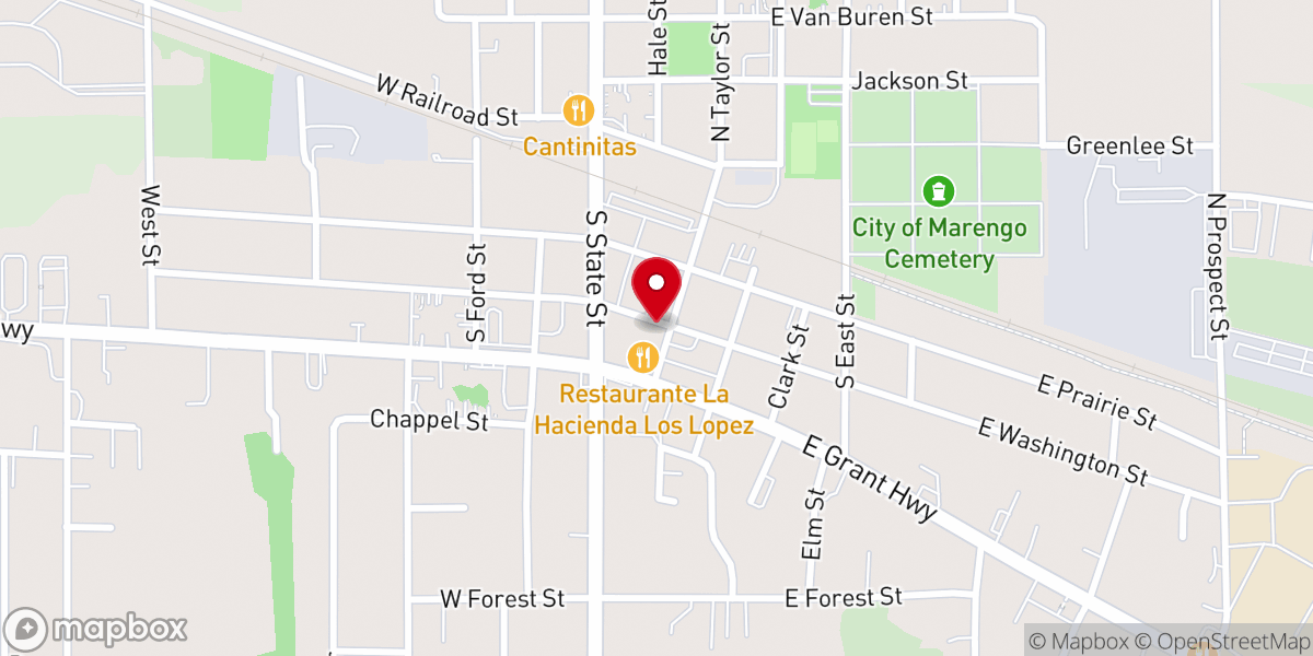 Map showing location of Marengo United Methodist Church